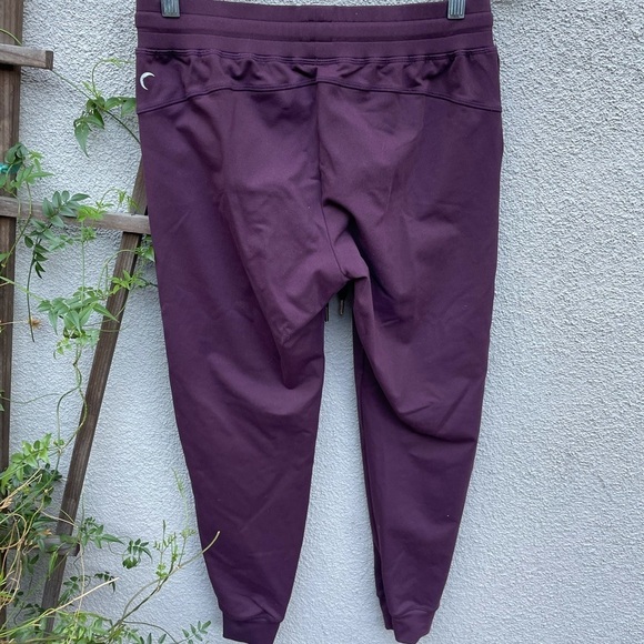 Zyia Unwind Ankle Cinched Stretch Waist Joggers In Plum - Picture 8 of 9